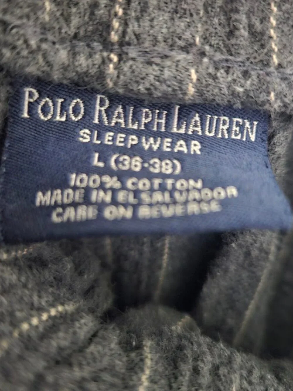 Polo Ralph Lauren Men's Grey Pinstripe Lounge Pants Elastic Waist Size L